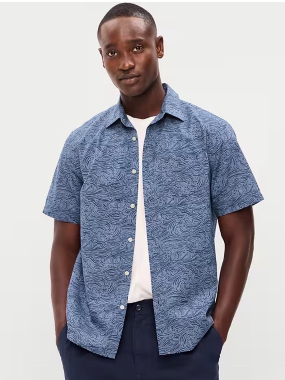 NWT Old Navy Classic fit everyday shirt in blue wave mens XL (220)
